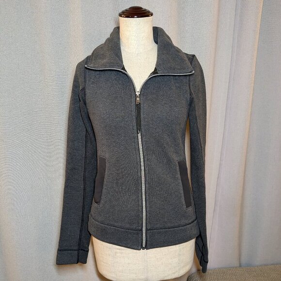 Lululemon En Route Gray Black Jacket Back Zipper Size 2 - Picture 4 of 9